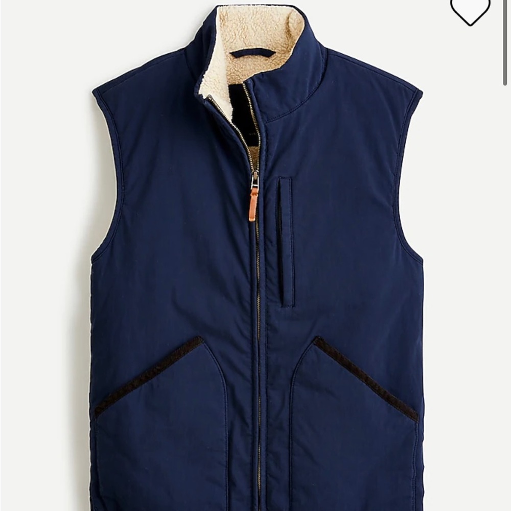 EUC Jcrew Mens Sussex Sherpa-lined vest XL